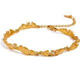 Metal Rock Texture Stainless Steel Plated Chain Bangle Bracelet