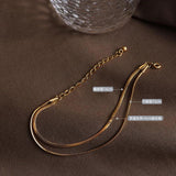 Double-layer Blade Chain Bracelet Woman Jewelry Titanium Steel 18K Plated