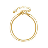 Double-layer Blade Chain Bracelet Woman Jewelry Titanium Steel 18K Plated