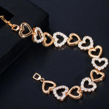 CWWZircons Romantic 585 CZ Bracelet Love Heart Wristband CB204