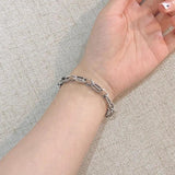 Retro Thick Chain Silver Bracelet For Men Women Couples Jewelry