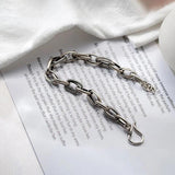 Retro Thick Chain Silver Bracelet For Men Women Couples Jewelry