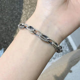 Retro Thick Chain Silver Bracelet For Men Women Couples Jewelry