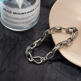 Retro Thick Chain Silver Bracelet For Men Women Couples Jewelry