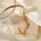 18K Plated Snake Chain Bracelet with Pearl for W