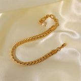 18K Plated Snake Chain Bracelet with Pearl for W