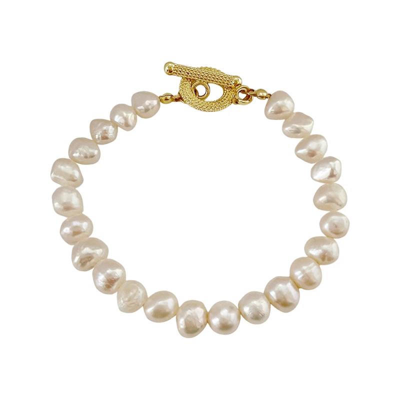 Peri'sbox Baroque Pearls Chain Bracelets Romantic Jewelry