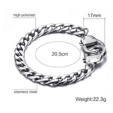 Handcuff Bracelet for Women Men Stainless Steel Chain