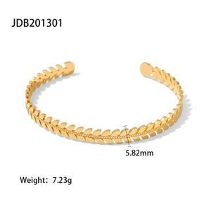 Uworld Stainless Steel Non Tarnished Bracelet Leaves Bangles