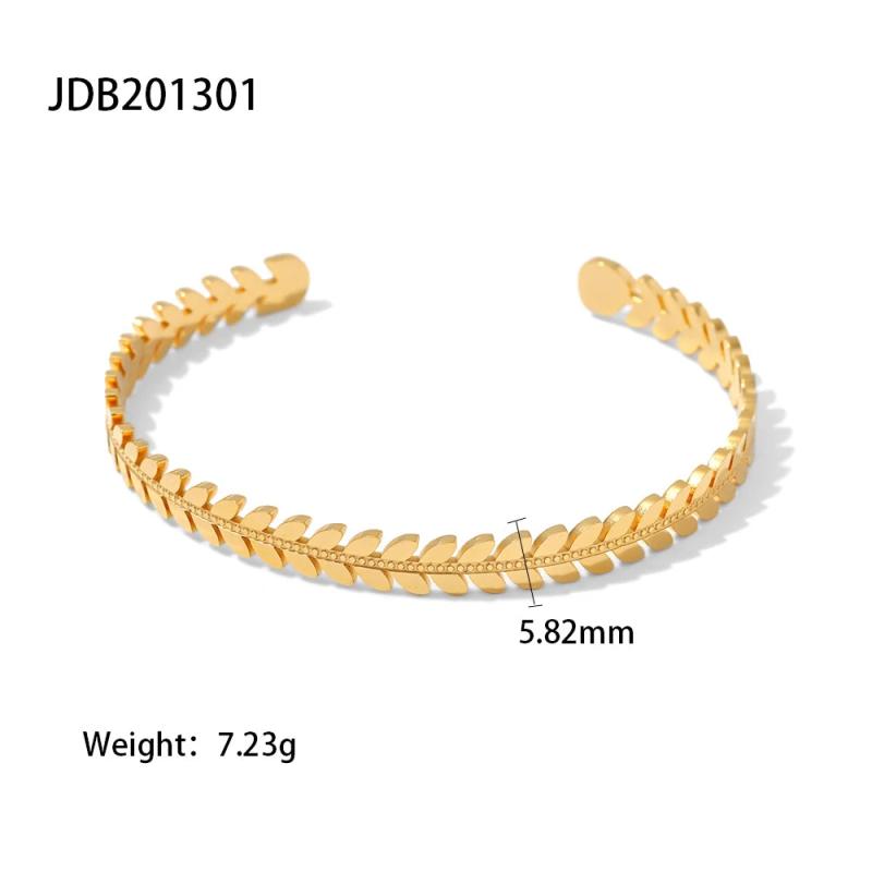 Uworld Stainless Steel Non Tarnished Bracelet Leaves Bangles