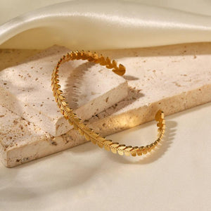 Uworld Stainless Steel Non Tarnished Bracelet Leaves Bangles