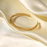 Uworld Stainless Steel Non Tarnished Bracelet Leaves Bangles