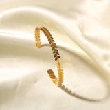 Uworld Stainless Steel Non Tarnished Bracelet Leaves Bangles