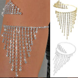 Stonefans Tassel Arm Chains for Women Rhinestone Boho Bracelet