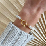 Baroque Pearl Bracelet with Stainless Steel Buckle
