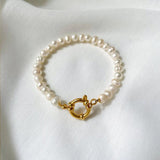 Baroque Pearl Bracelet with Stainless Steel Buckle