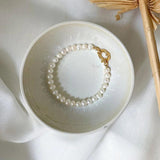 Baroque Pearl Bracelet with Stainless Steel Buckle