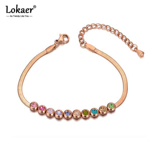 Stainless Steel Crystal Charm Bracelet for Women Girls B20046