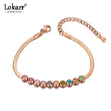 Stainless Steel Crystal Charm Bracelet for Women Girls B20046
