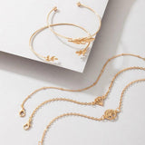 Heart Moon Bracelets for Women Charms Hollow Out Geometry Alloy Metal Bangle