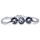 White Ceramic Charm Bracelets For Women Circle Round Bracelets & Bangles