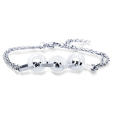 White Ceramic Charm Bracelets For Women Circle Round Bracelets & Bangles