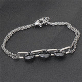 White Ceramic Charm Bracelets For Women Circle Round Bracelets & Bangles