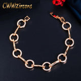 CWWZircons CZ 585 Round Link Chain Bracelet for Women