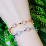 CWWZircons CZ 585 Round Link Chain Bracelet for Women