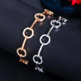 CWWZircons CZ 585 Round Link Chain Bracelet for Women