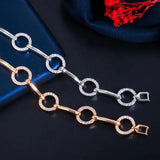 CWWZircons CZ 585 Round Link Chain Bracelet for Women