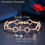 CWWZircons CZ 585 Round Link Chain Bracelet for Women