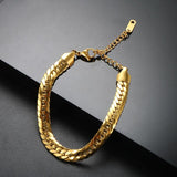 Retro Braided Thick Chain Bracelet Snake Bone Bangle Stainless Steel