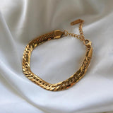 Retro Braided Thick Chain Bracelet Snake Bone Bangle Stainless Steel