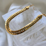 Retro Braided Thick Chain Bracelet Snake Bone Bangle Stainless Steel