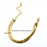 Retro Braided Thick Chain Bracelet Snake Bone Bangle Stainless Steel