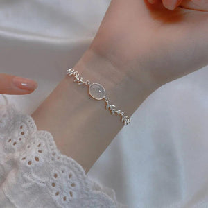 925 Silver Bracelet for Women Girls Jade Twigs Birthday Gift Jewelry