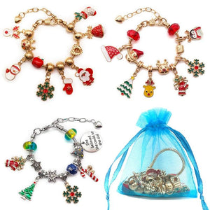 Xmas Santa Claus Charm Bracelet Women Jewelry Christmas Gift
