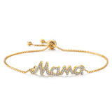 Letter Mama Charm Bracelet CZ Adjustable Jewelry Gift for Mom
