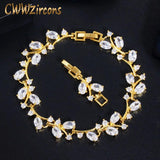 Yellow Cubic Zircon Leaf Branch Bracelet for Women CB220