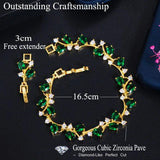 Yellow Cubic Zircon Leaf Branch Bracelet for Women CB220