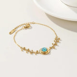 YACHAN Turquoise Stone Bracelet Stainless Steel Charm Jewelry Gift