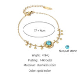 YACHAN Turquoise Stone Bracelet Stainless Steel Charm Jewelry Gift