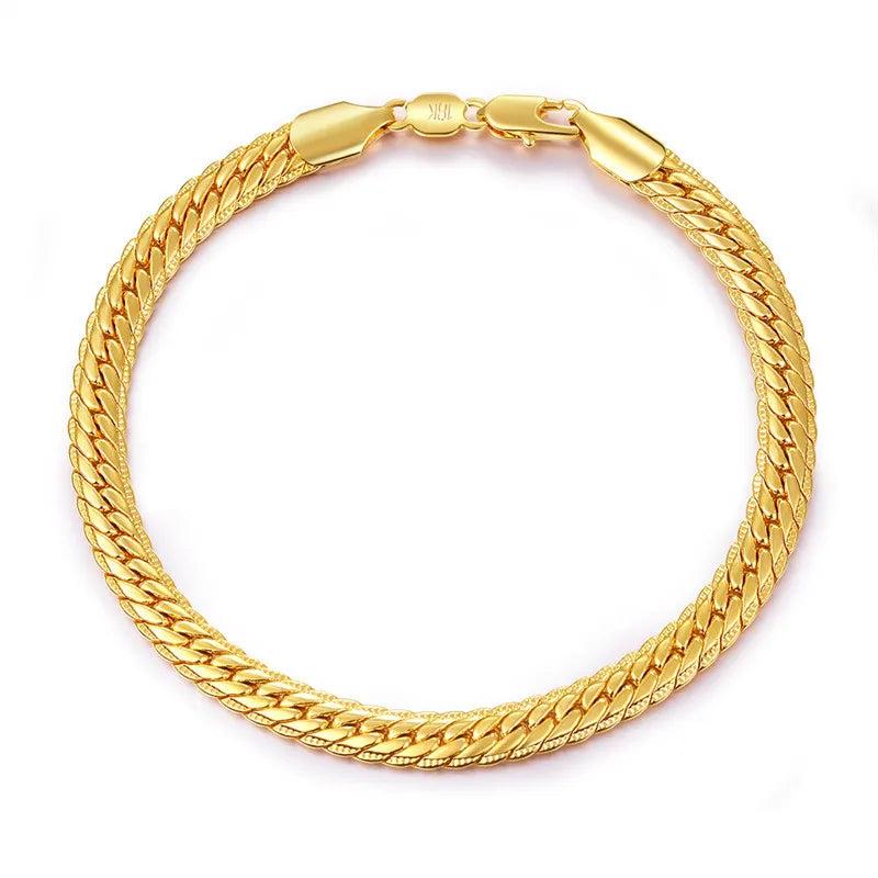 6MM Snake Chain Bracelet Unisex Chunky Cuban Link Bangle Hip-Hop Jewelry