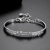 Adjustable Chain Bracelet with Cubic Zirconia for Bridal Wedding