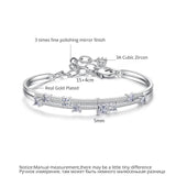 Adjustable Chain Bracelet with Cubic Zirconia for Bridal Wedding