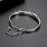Adjustable Chain Bracelet with Cubic Zirconia for Bridal Wedding
