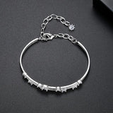 Adjustable Chain Bracelet with Cubic Zirconia for Bridal Wedding