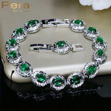 Green Stone Link Chain Bracelet Women Jewelry B094