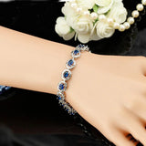 Green Stone Link Chain Bracelet Women Jewelry B094